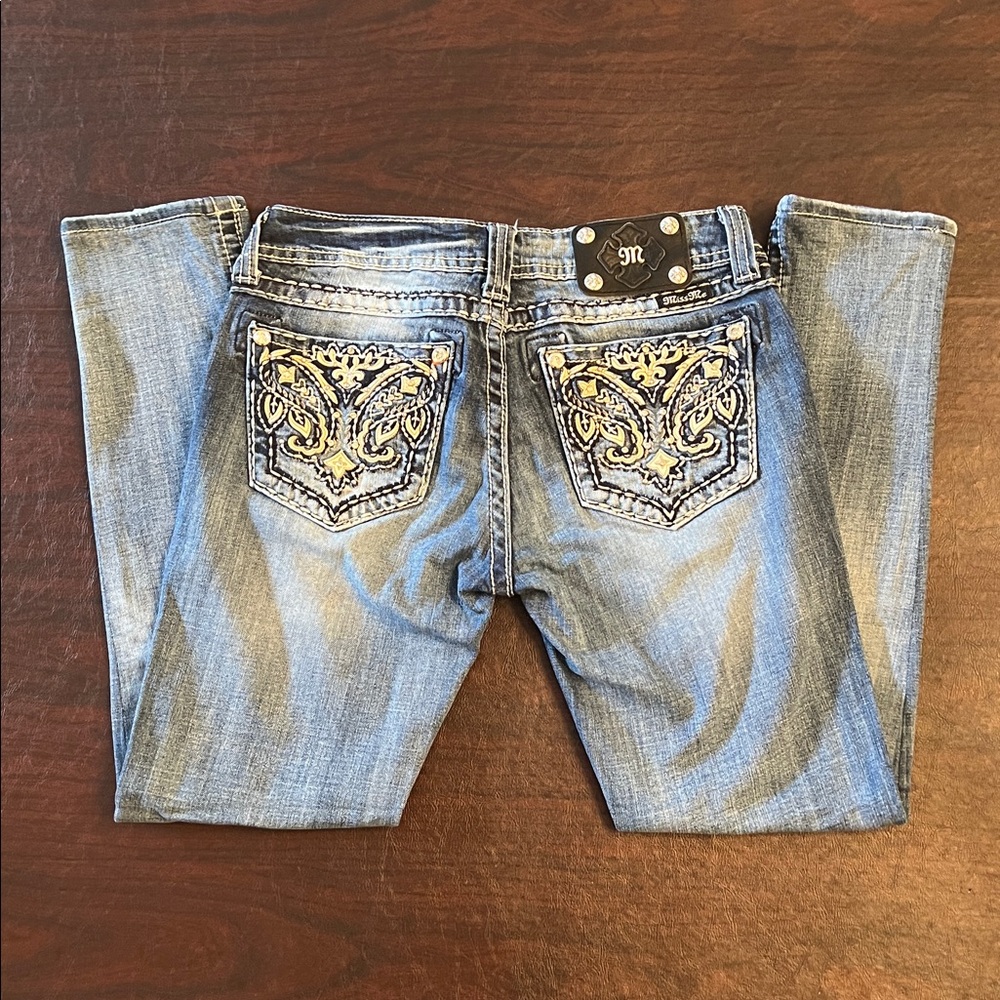 Miss Me Embroidered Boot Cut Jeans Size 28